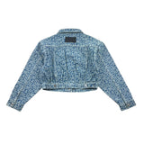 Marc Jacobs Giubbino In Denim Tinta Unita Con Bottoni Logato Azzurro Per Bambina