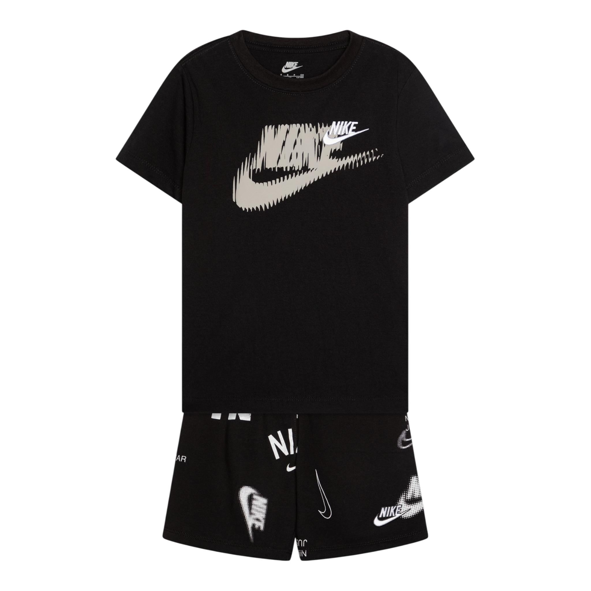Nike Completo 2 Pezzi T-Shirt-Bermuda tinta unita Nero per Bambino 86M947 NERO NIKE 