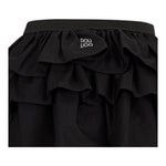 Dou Dou Gonna Tinta Unita con Balze E Elastico In Vita per Bambina DW7A61 NERO DOU DOU 