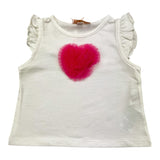 Please Einfarbiges Tanktop mit weißem Tüllherz für Baby-Mädchen