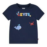 Levi'S T-Shirt Girocollo Tinta Unita con Stampe per Neonato 6EM319 BLU LEVI'S 