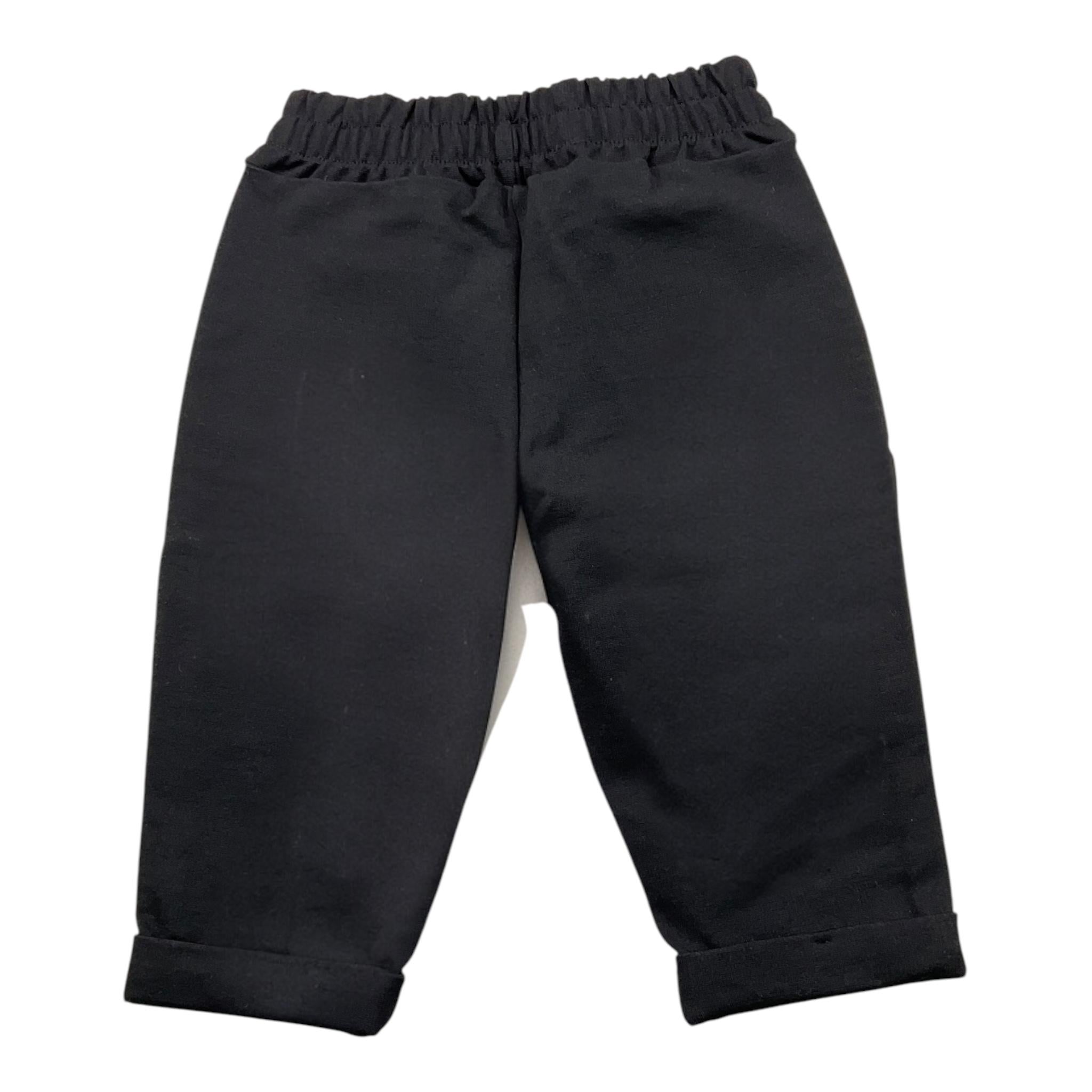 DANIELE ALESSANDRINI pantalone tinta unita con elastico in vita Nero per Neonato 1291P00049N NERO DANIELE ALESSANDRINI 