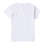 Minibanda T-Shirt Girocollo Tinta Unita con Brillantini per Neonata 0B313 BIANCO MINIBANDA 