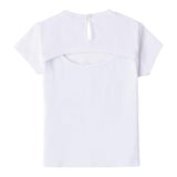 Minibanda T-Shirt Girocollo Tinta Unita con Brillantini per Neonata 0B313 BIANCO MINIBANDA 