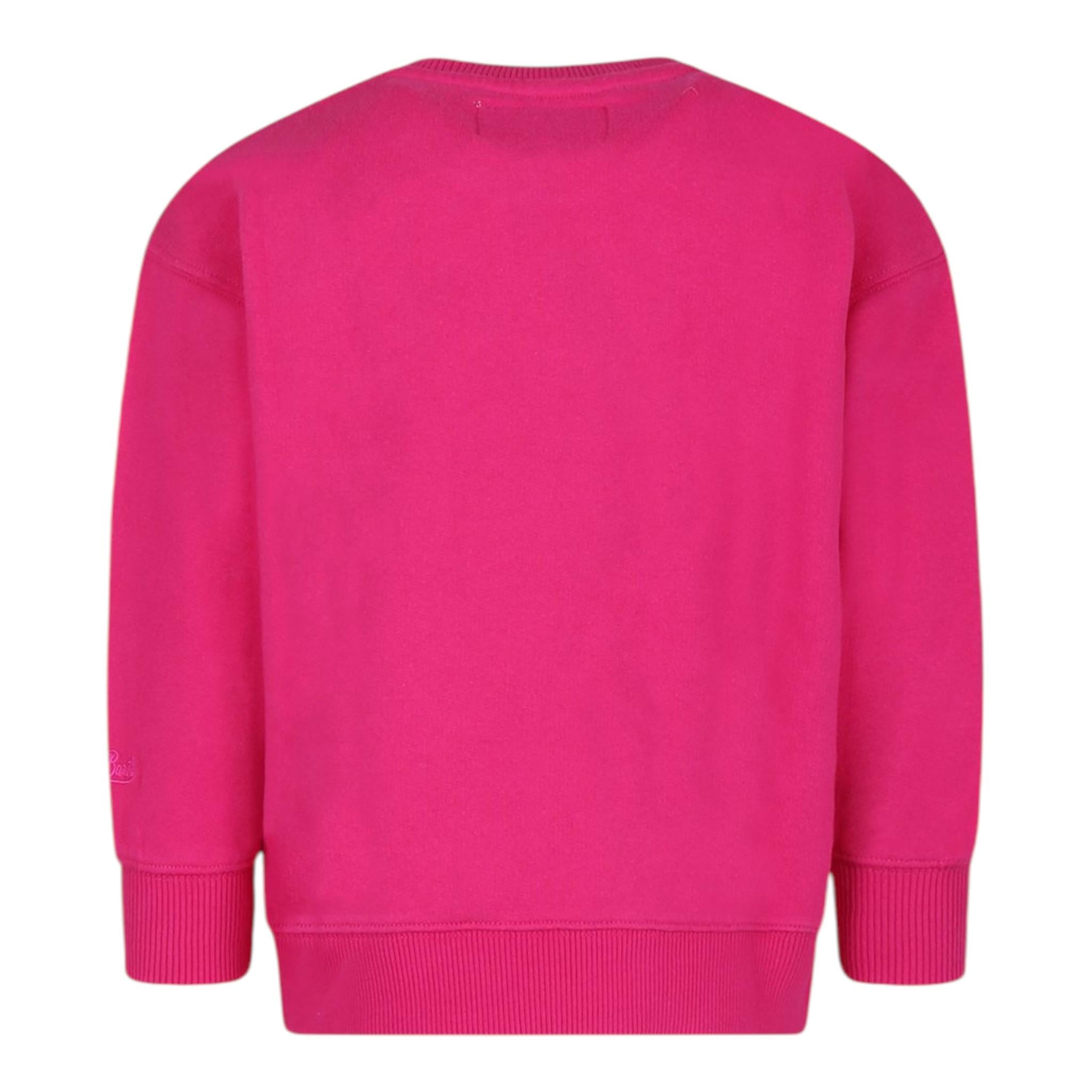 SAINT BARTH felpa girocollo tinta unita con stampa Fuxia per Bambina BRN0002 FUXIA SAINT BARTH 