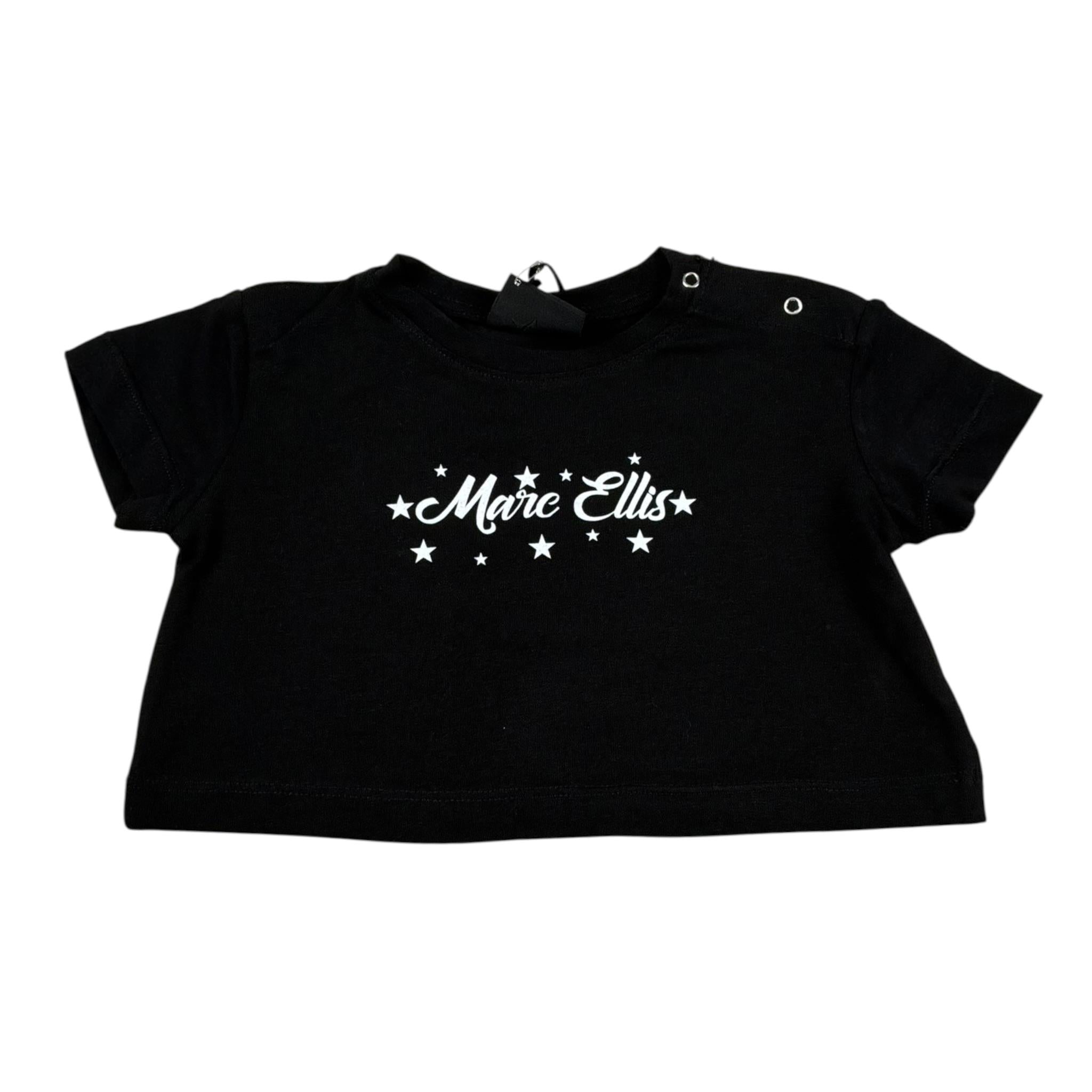 Marc Ellis T-Shirt Girocollo Tinta Unita con Brillantini per Bambina JMNTS16797 NERO MARC ELLIS 