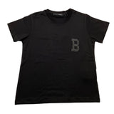 I'M BRIAN t-shirt girocllo tinta unita con stampa Nero per Bambino TS3143J NERO I'M BRIAN 