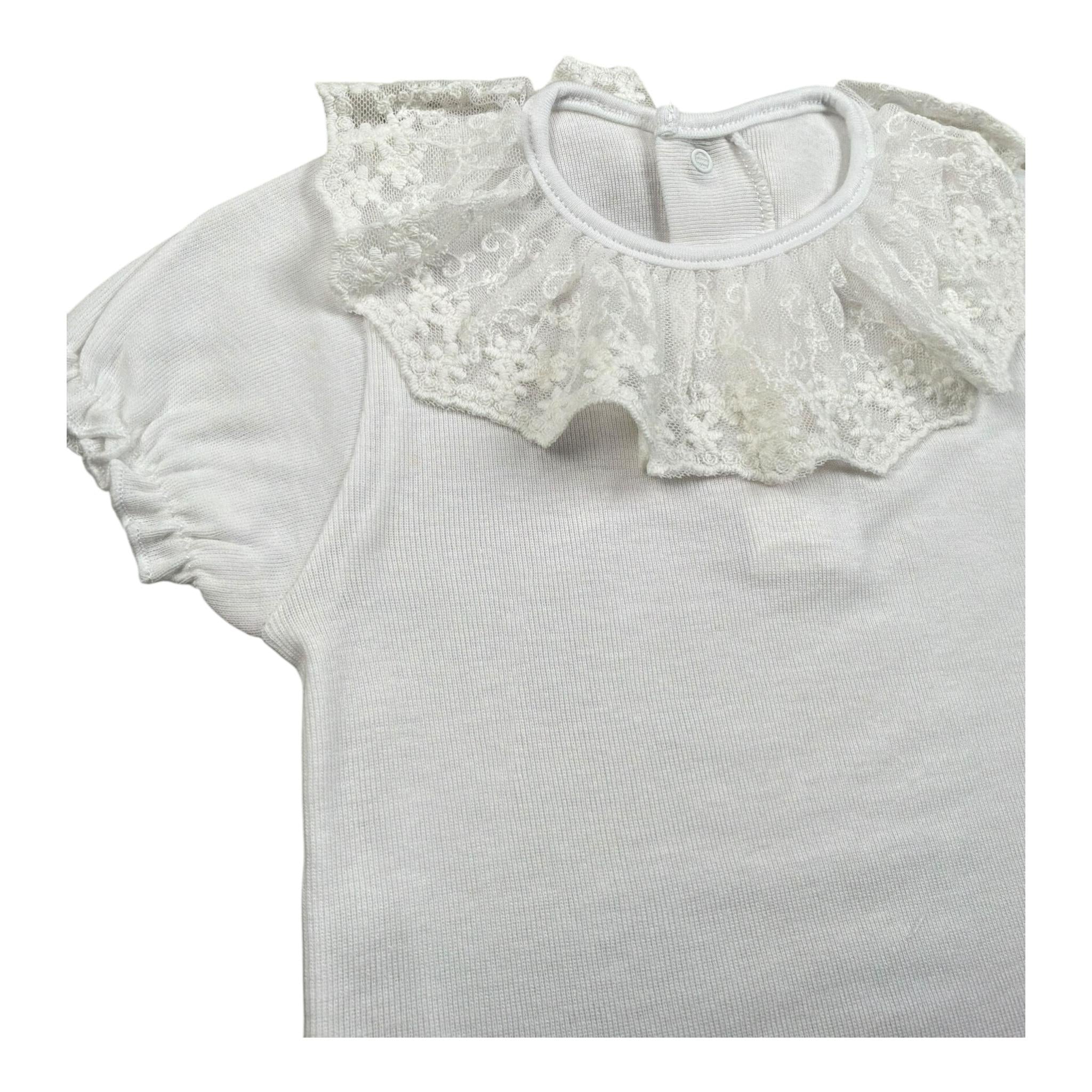 Calamaro Body Mezza Manica Tinta Unita con Colletto per Neonata 19109 BIANCO CALAMARO 