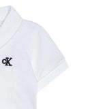 Calvin Klein Polo Mezza Manica Tinta Uita con Logo Bianco per Bambino IB0IB02486 BIANCO CALVIN KLEIN 