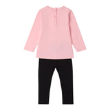 SARABANDA completo 2pz shirt-leggins bicolore Bianco/rosa per Bambina A337J BIANCO/ROSA SARABANDA 