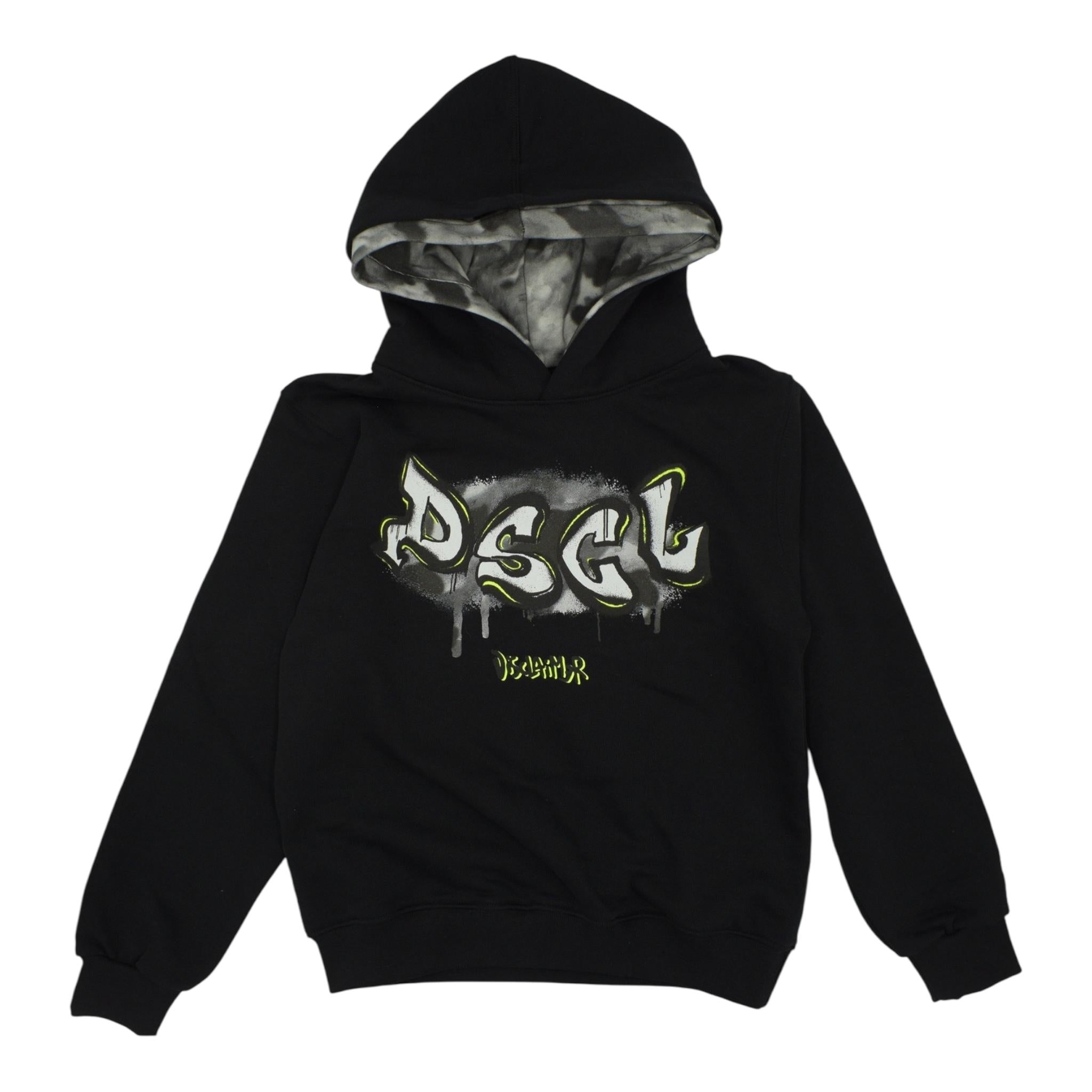 DISCLAIMER felpa tinta unita con cappuccio e stampa Nero per Bambino 24IDK58234X NERO DISCLAIMER 