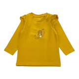 Name.It Shirt Girocollo Tinta Unita Con Stampa Verde Per Bambina