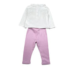 Mini Banda Completo 2 Pezzi Shirt-Leggins Bicolore per Neonata 3B746 BIANCO/ROSA MINI BANDA 