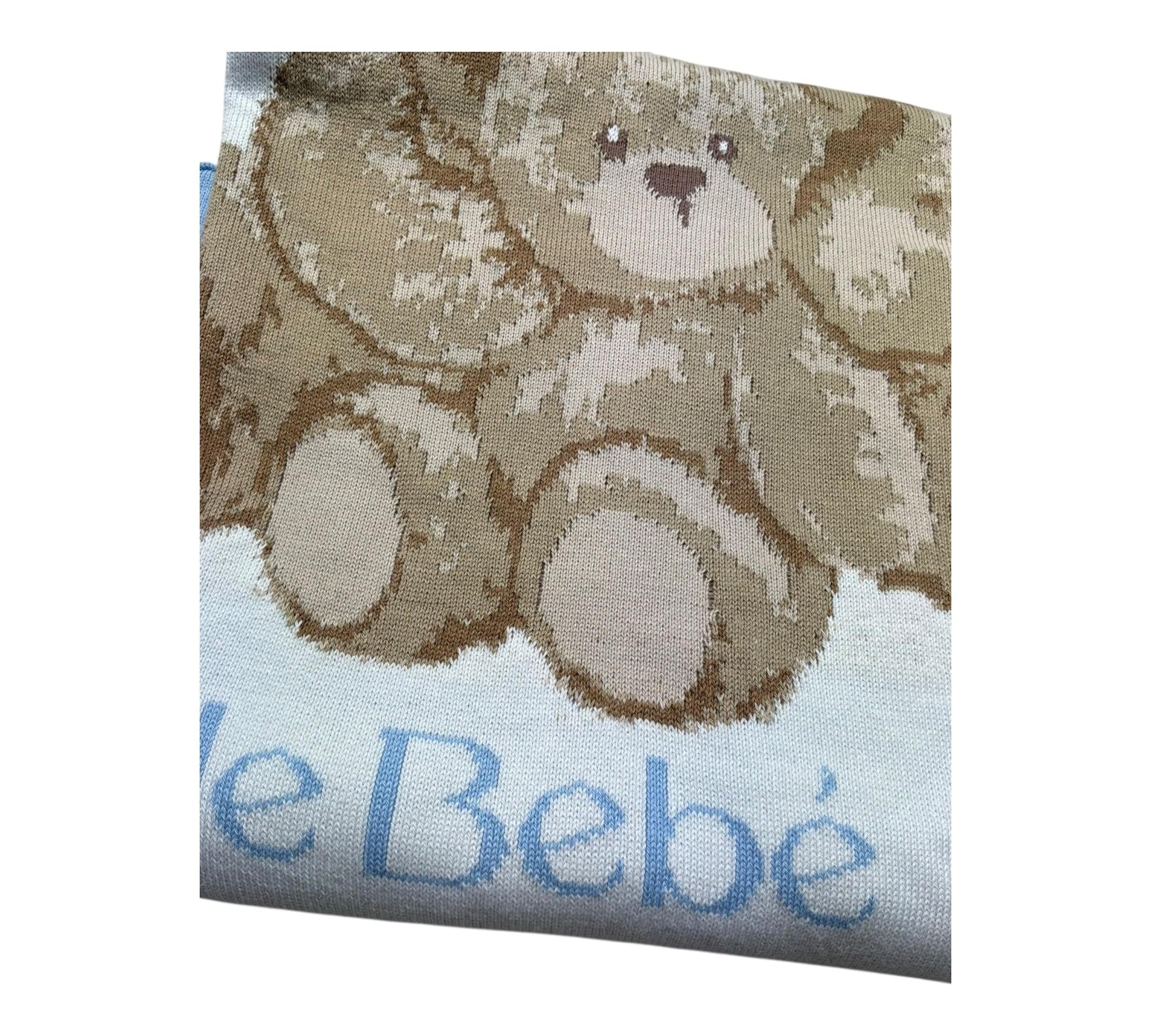 Le Bebe Coperta Tinta Unita con Ricami per Neonato LBB5316 BIANCO LE BEBE 