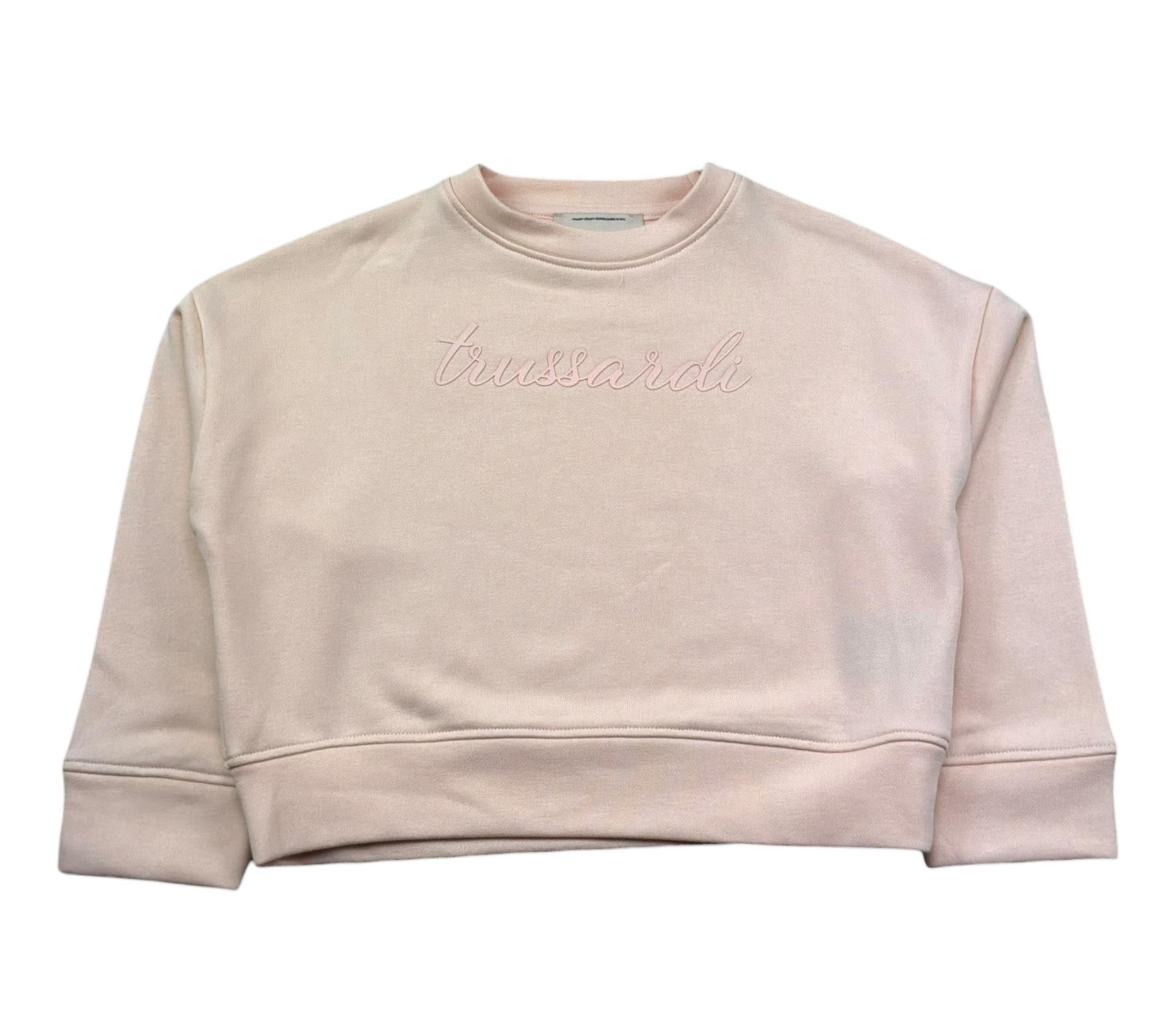 Trussardi Felpa Chiusa Girocollo Tinta Unita con Stampa per Bambina TGP26002FE ROSA TRUSSARDI 