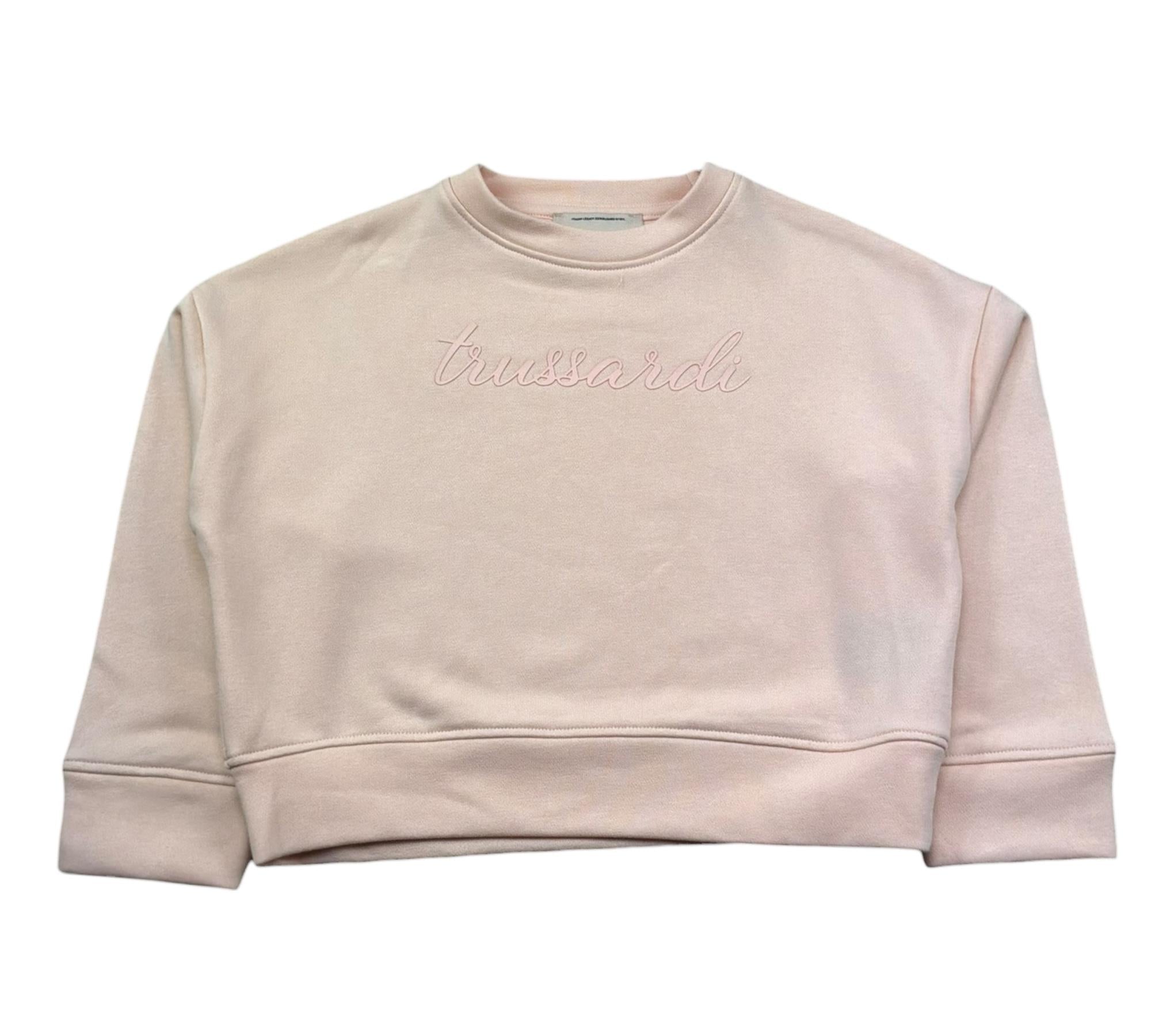 Trussardi Felpa Chiusa Girocollo Tinta Unita con Stampa per Bambina TGP26002FE ROSA TRUSSARDI 