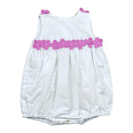 Ilfarobimbi Pagliaccetto Tinta Unita con Fiori per Neonata IFN50962 BIANCO ILFAROBIMBI 