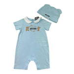 Moschino Set Pagliaccetto-Cappello per Neonato MUY090 AZZURRO MOSCHINO 