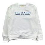 Trussardi Felpa Chiusa Girocollo Tinta Unita con Stampa per Bambino TBP26070FE BIANCO TRUSSARDI 