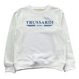 Trussardi Felpa Chiusa Girocollo Tinta Unita con Stampa per Bambino TBP26070FE BIANCO TRUSSARDI 