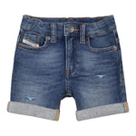 Diesel Bermuda In Denim tinta unita Blu per Neonato K00363 BLU DIESEL 