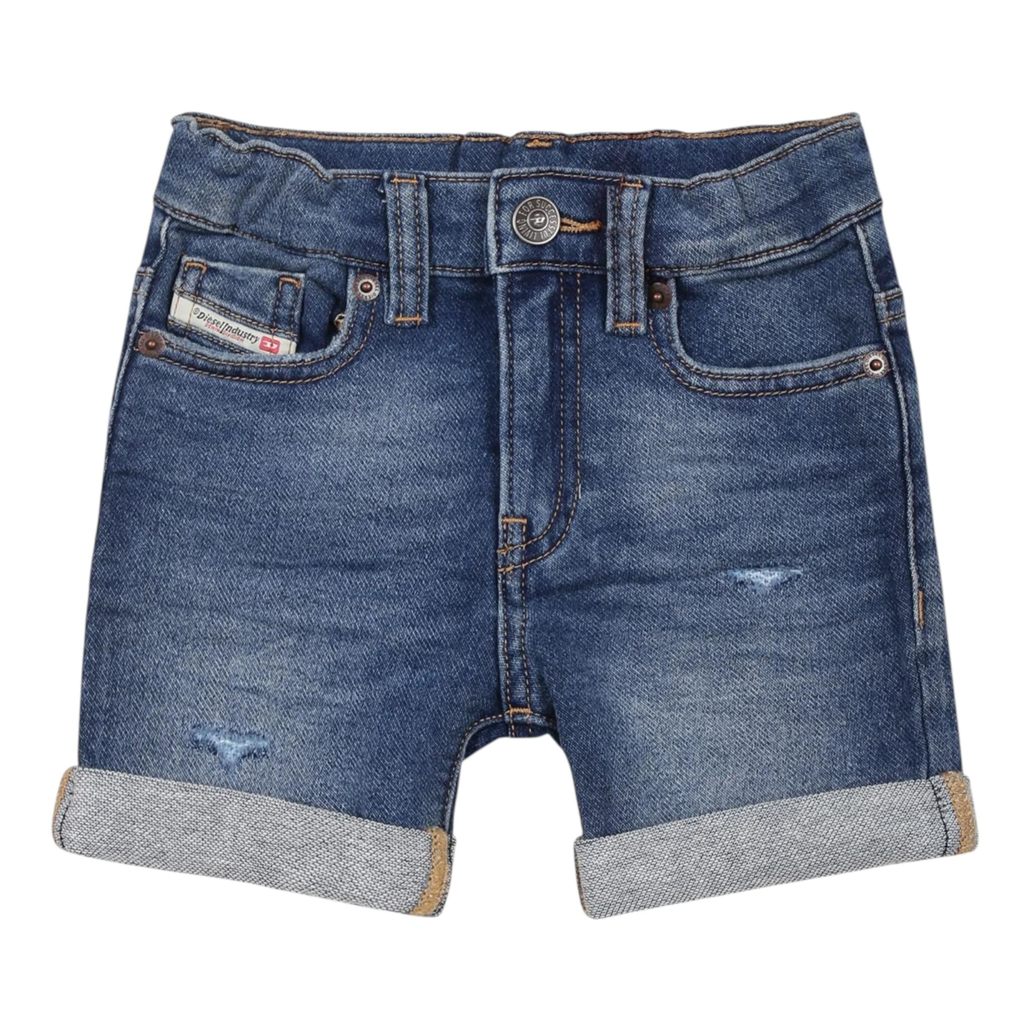 Diesel Bermuda In Denim tinta unita Blu per Neonato K00363 BLU DIESEL 