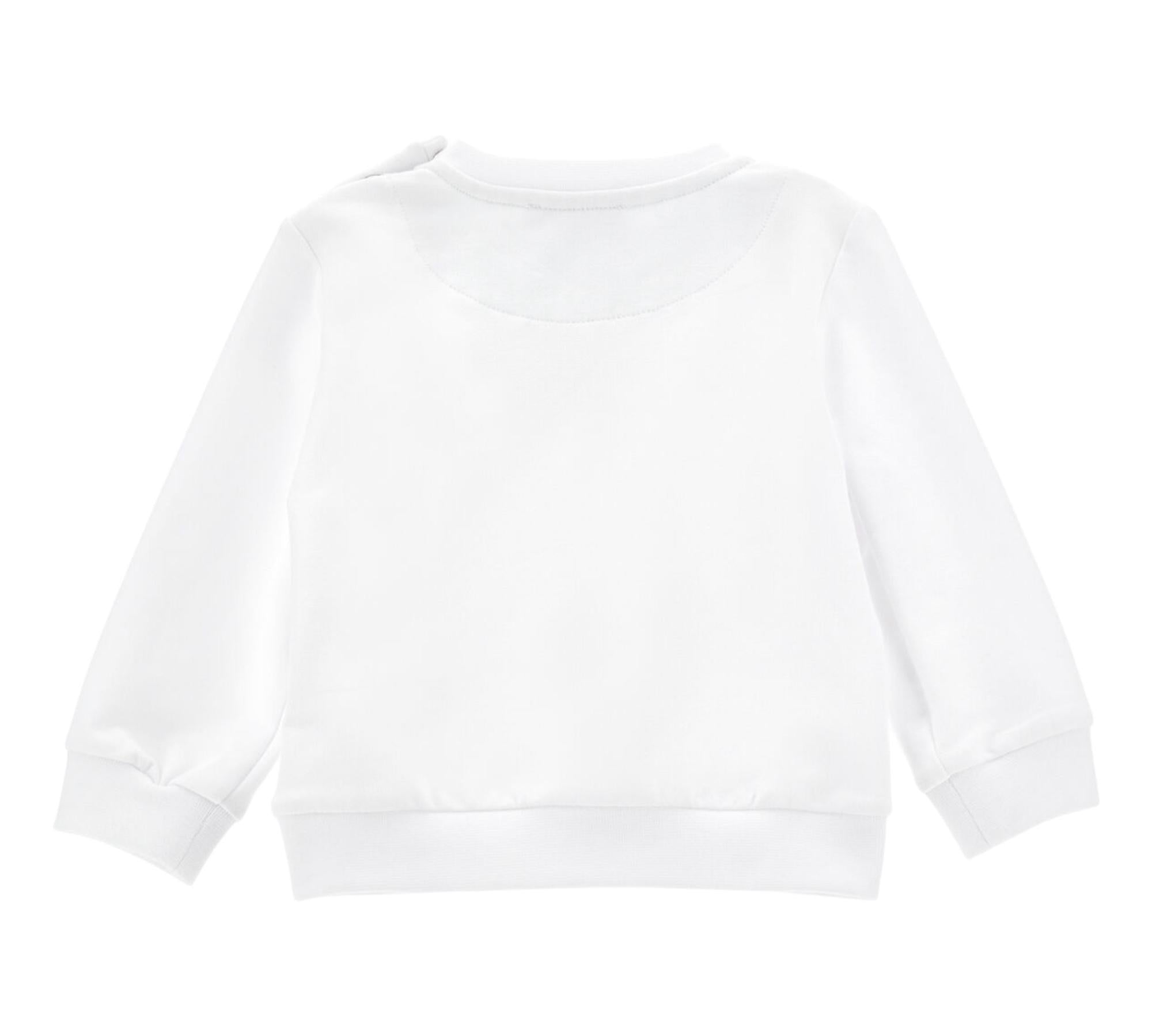 Monnalisa Felpa Chiusa Girocollo Tinta Unita con Stampa per Bambino 28E600J BIANCO MONNALISA 