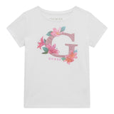 Guess T-Shirt Girocollo Tinta Unita con Stampa per Bambina K5GI08K6YW4XXJ BIANCO GUESS 