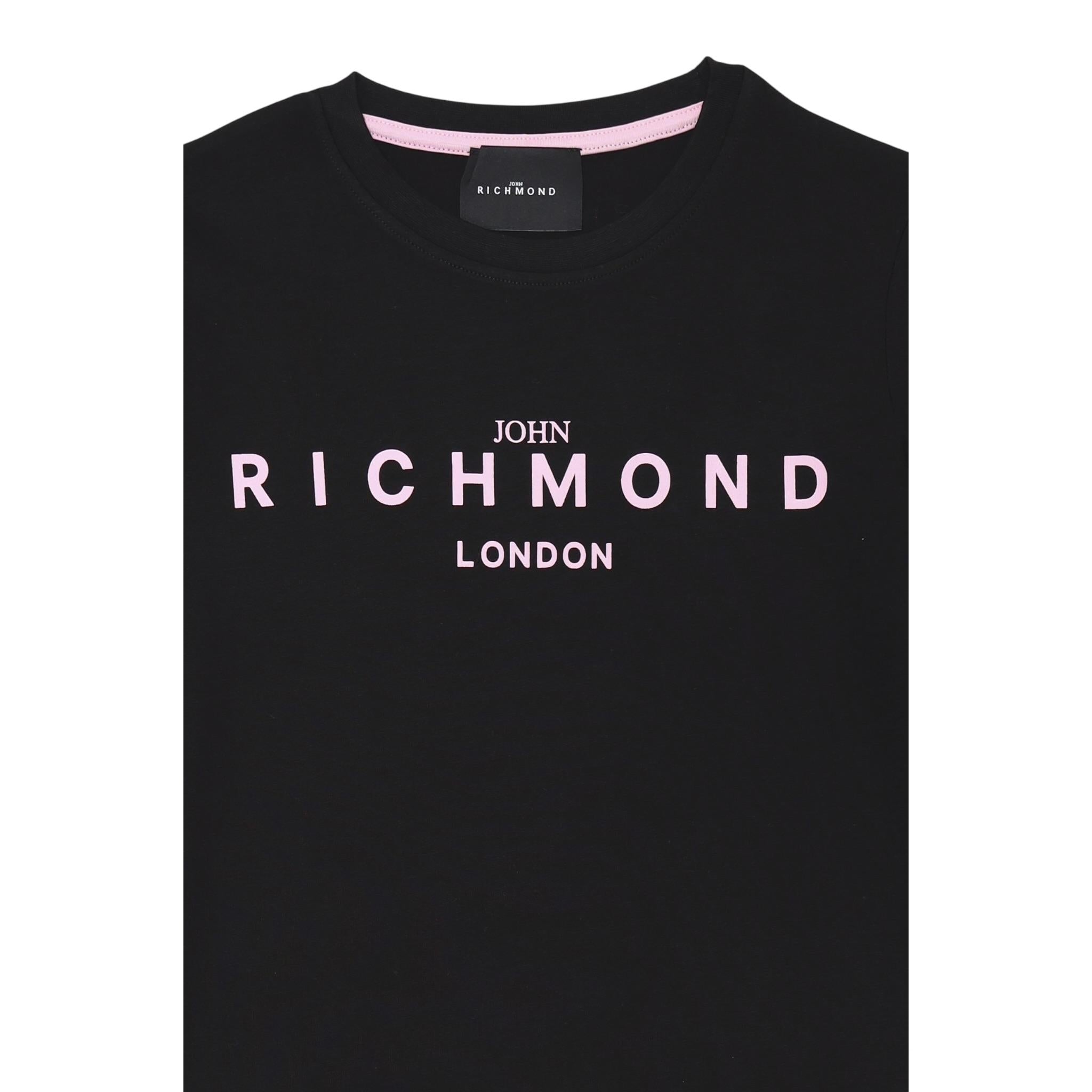 John Richmond T-Shirt Girocollo Tinta Unita con Stampa per Bambina RGP25002TSXX NERO JOHN RICHMOND 