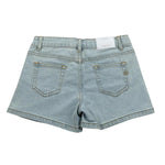 Vicolo Short In Denim Tinta Unita con Girovita Regolabile per Bambina 3146SD00241 AZZURRO VICOLO 