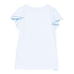 Monnalisa T-Shirt Girocollo con Stampa Brillantini E Rouches per Bambina 11E618 BIANCO MONNALISA 