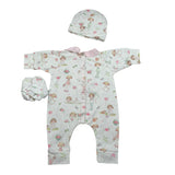 Le Piccoline Del Cuore Completo 3 Pezzi Pagliaccetto-Cappello-Babbucce per Neonata EOEO BIANCO LE PICCOLINE DEL CUORE 