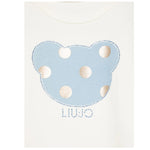 LIU JO shirt girocollo tinta unita con stampa in contrasto Panna per Bambina KF4067X PANNA LIU JO 