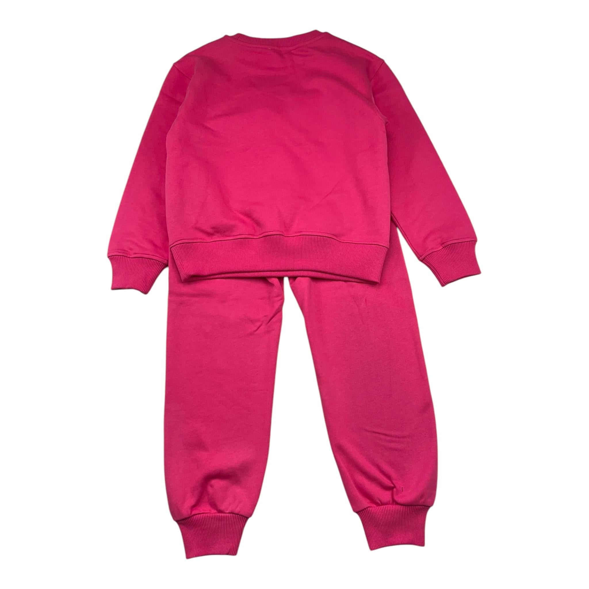 MOSCHINO completo 2pz felpa-pantalone tinta unita con stampa Magenta per Bambina HUK04BF MAGENTA MOSCHINO 