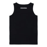 Dsquared2 Canotta Girocollo tinta unita con Logo Nero per Bambino DQ2783X NERO DSQUARED2 