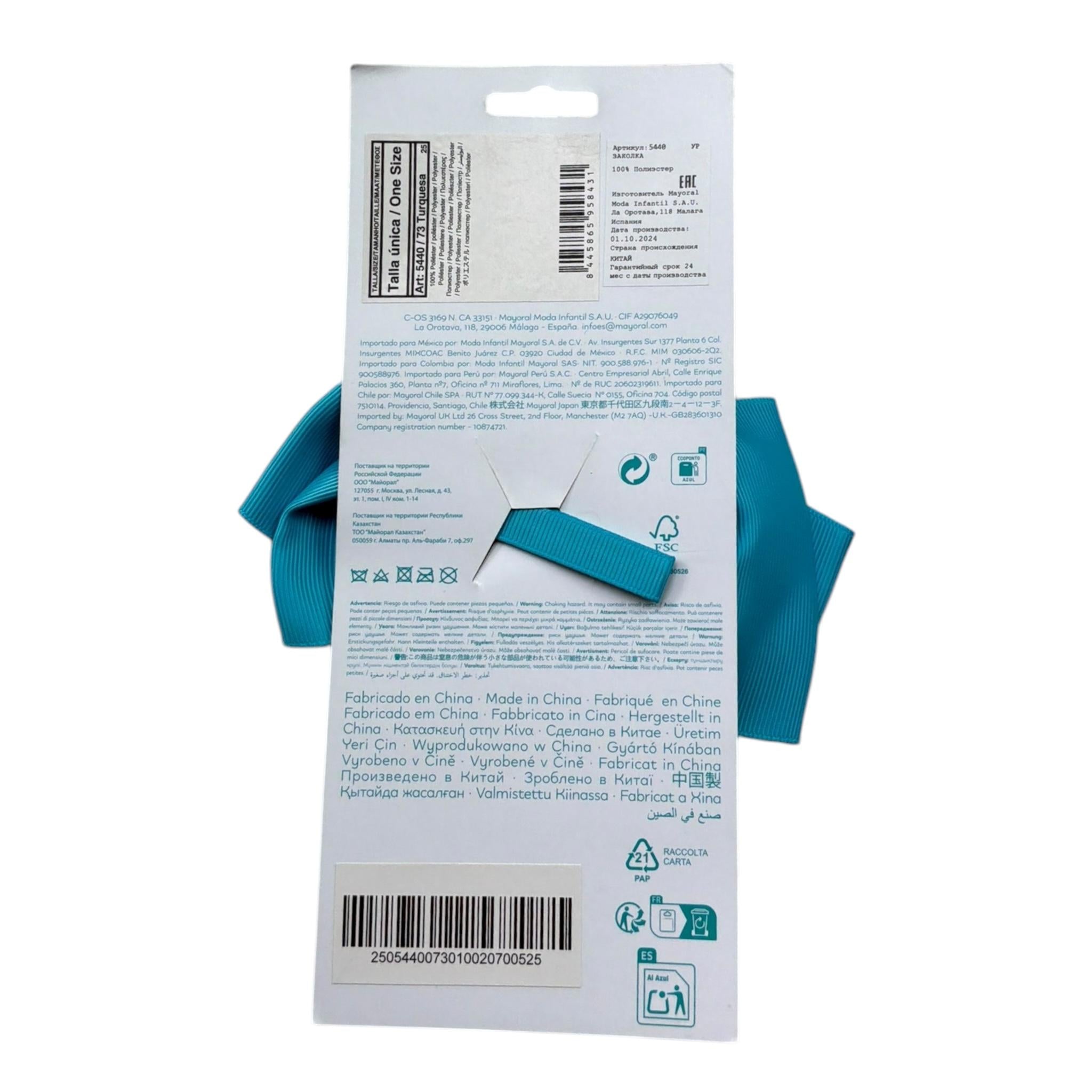 Abel & Lula Fermaglio Tinta Unita Fiocco per Bambina 5440 TURCHESE ABEL & LULA 