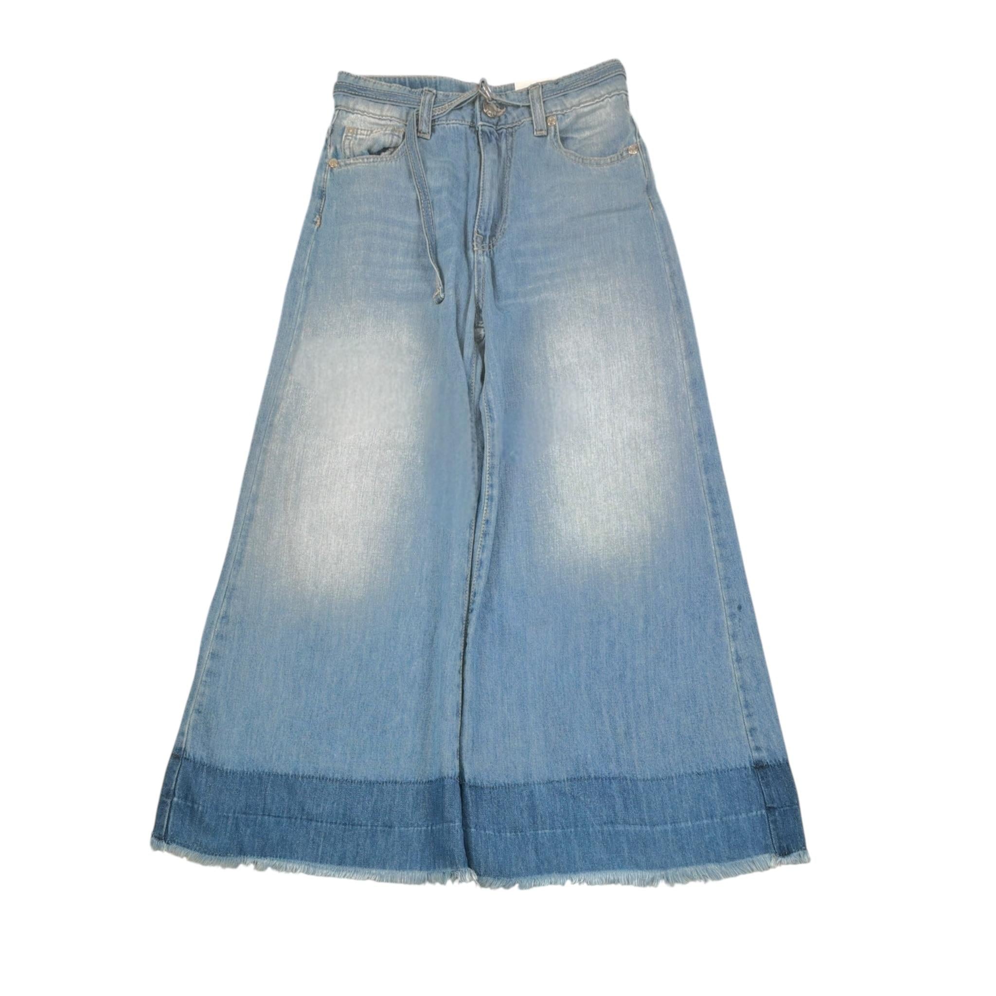 Please Jeans tinta unita Modello A Palazzo Blu per Bambina PH06012G72X BLU PLEASE 