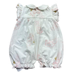 Le Bebe Pagliaccetto Mezza Manica Tinta Unita con Stampe per Neonata LBG6290 BIANCO LE BEBE 