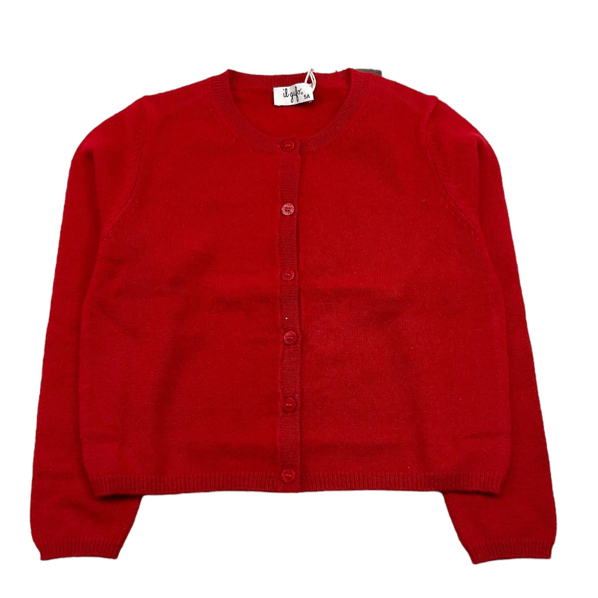 IL GUFO cardigan tinta unita con bottoni Rosso per Bambina A24GF201EM220 ROSSO IL GUFO 