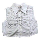 Meimeij Camicia Giromanica Tinta Unita Bianco Per Bambina