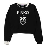 PINKO maglia tinta unita con stampa in contrasto Nero per Bambina F4PIJGJP087XX NERO PINKO 