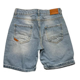 Over-D Denim Bermuda Shorts Einfarbig Mit Verstellbarem Bund Blau Für Jungen