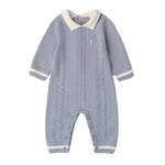 MINI BANDA tutina tinta unita con profili in contrasto Azzurro per Neonato 3A644 AZZURRO MINI BANDA 