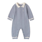MINI BANDA tutina tinta unita con profili in contrasto Azzurro per Neonato 3A644 AZZURRO MINI BANDA 