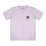 Stone Island T-Shirt Girocollo Tinta Unita con Logo per Bambino K1S162100002 GLICINE STONE ISLAND 