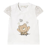 Mayoral T-Shirt Girocollo tinta unita con Stampa Orso Bianco per Neonata 1070X BIANCO MAYORAL 