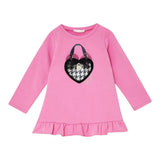 LIU JO abito in felpa girocollo tinta unita con stampa Rosa per Neonata KF4107XXX ROSA LIU JO 