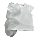 M+E' T-Shirt Girocollo Tinta Unita con Tulle per Neonata UE1768N BIANCO M+E' 