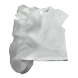 M+E' T-Shirt Girocollo Tinta Unita con Tulle per Neonata UE1768N BIANCO M+E' 