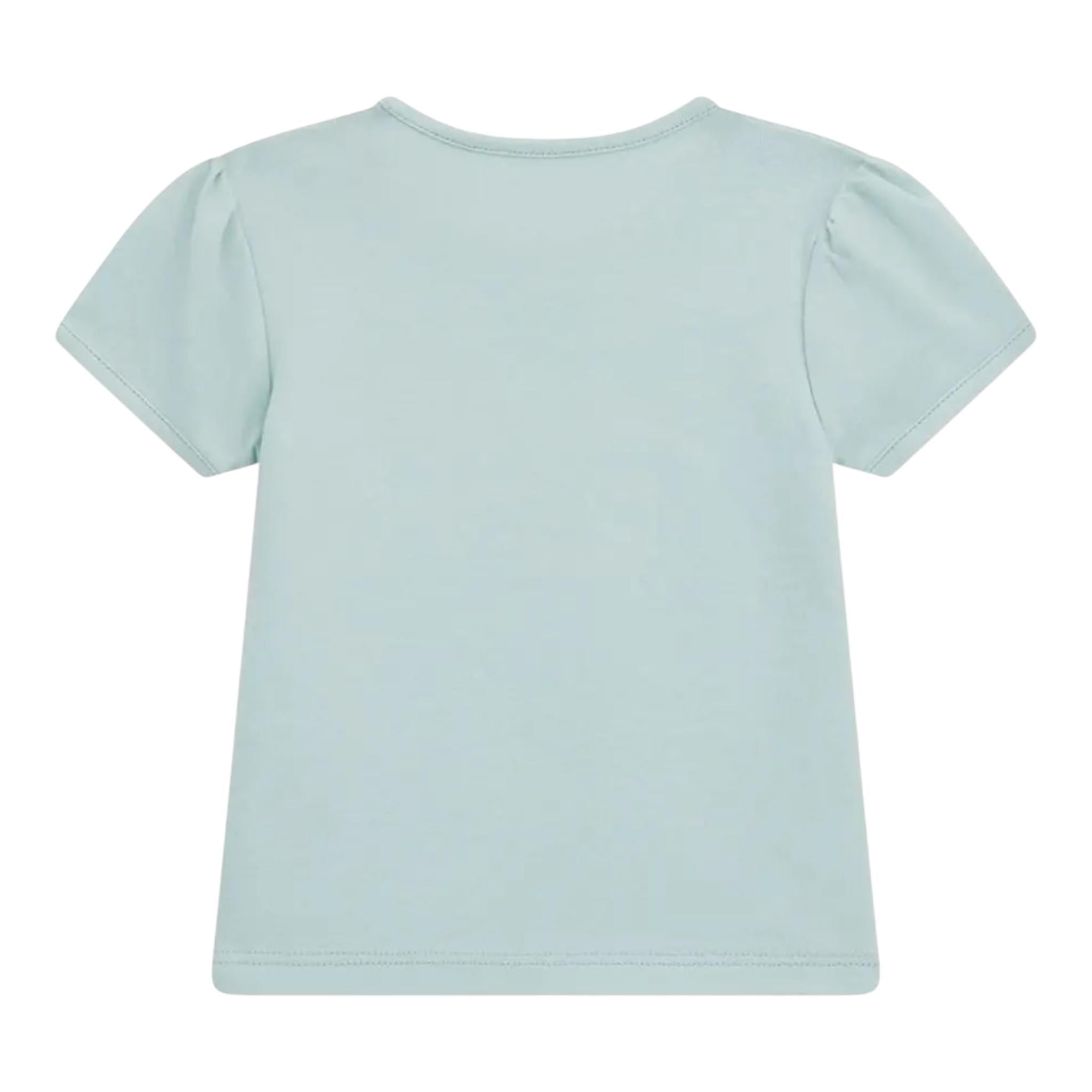 Guess T-Shirt Girocollo Tinta Unita con Logo per Neonata A5RI03K6YW4X VERDE ACQUA GUESS 